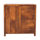 Solid Mango Wood Sideboard With 1 Door And 4 Drawers - Aspen