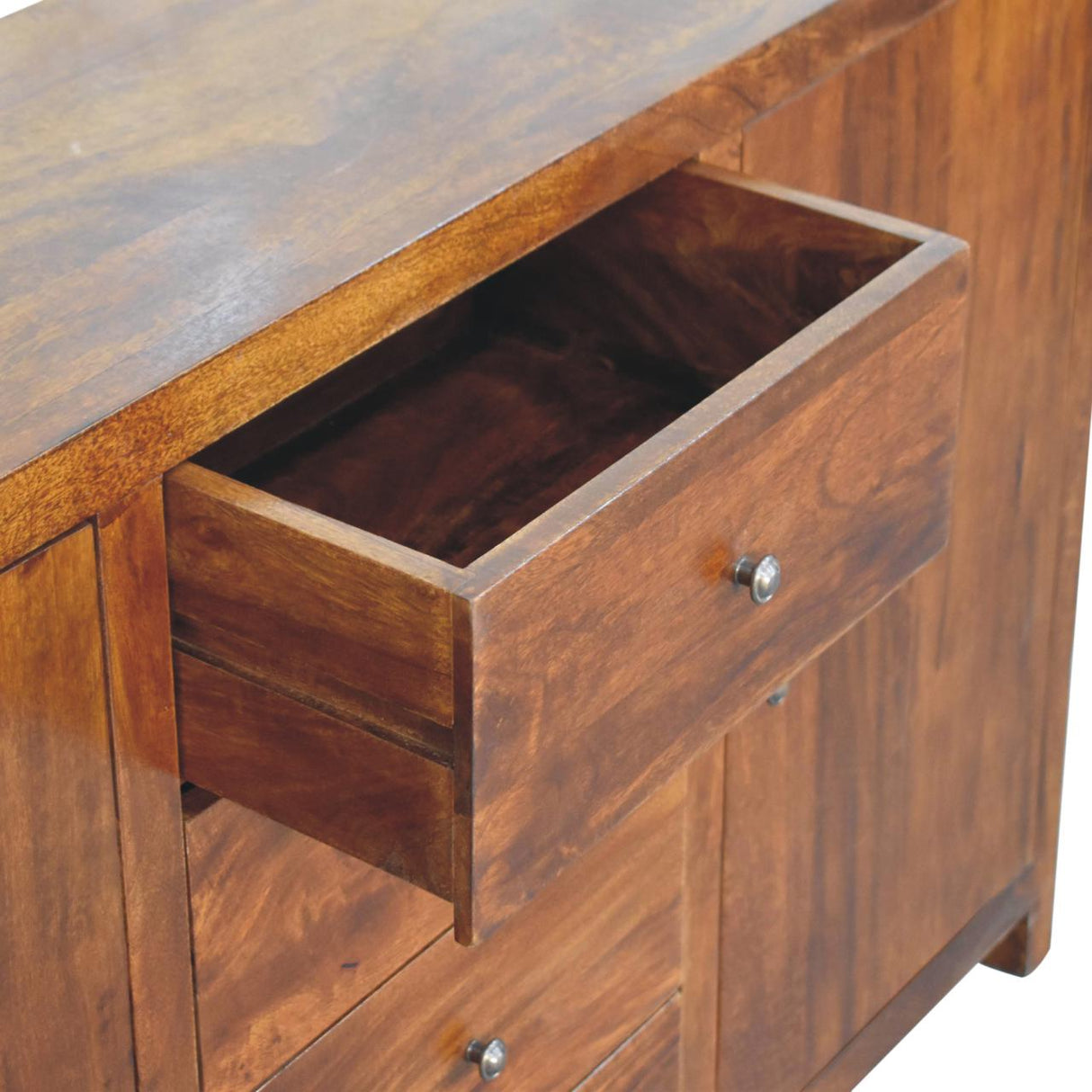 Solid Mango Wood Sideboard With 2 Doors And 4 Drawers - Aspen