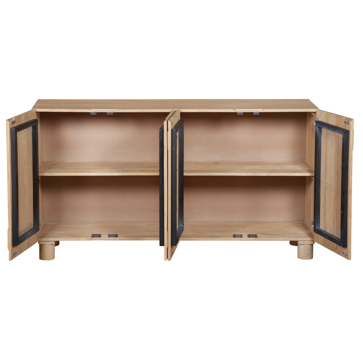 Solid Mango Wood Sideboard With 4 Doors - Austin