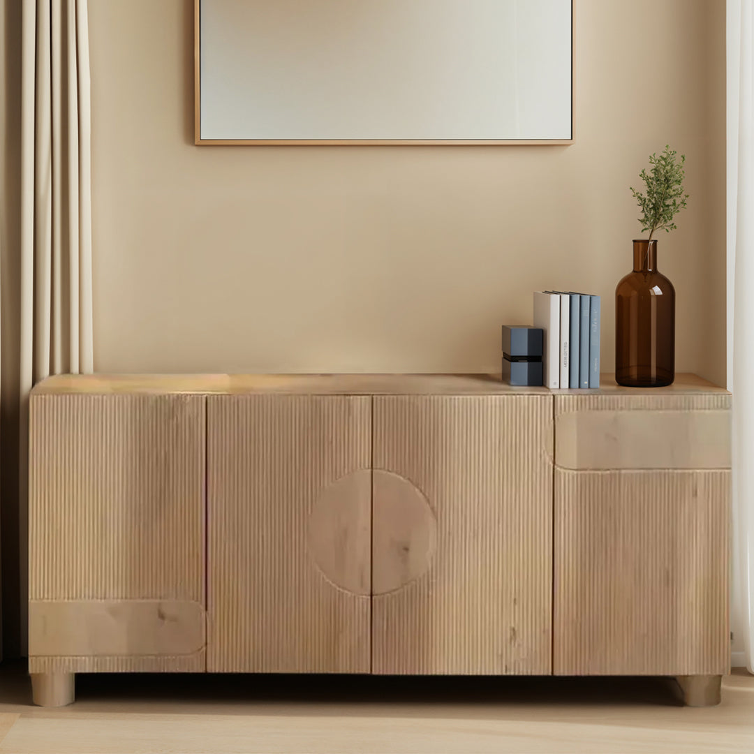 Solid Mango Wood Sideboard With 4 Doors - Austin