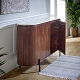 Solid Mango Wood Sideboard With 4 Doors And Marble Top - Opal