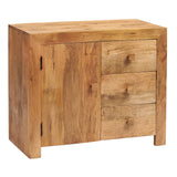 Solid Mango Wood Sideboard With 1 Door And 3 Drawers - Toko