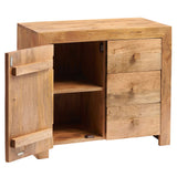 Solid Mango Wood Sideboard With 1 Door And 3 Drawers - Toko