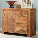 Solid Mango Wood Sideboard With 1 Door And 3 Drawers - Toko