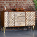 Solid Mango Wood Sideboard With 2 Doors And 3 Drawers - Edison
