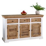 Solid Mango Wood Sideboard With 3 Doors And 3 Drawers - Alfie
