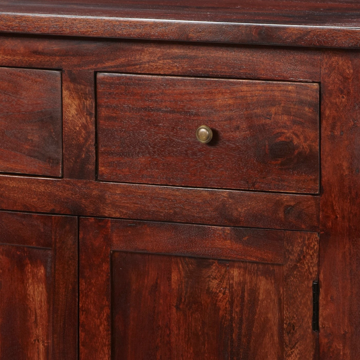 Solid Mango Wood Sideboard With 3 Doors And 3 Drawers - Jaipur