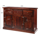 Solid Mango Wood Sideboard With 3 Doors And 3 Drawers - Jaipur