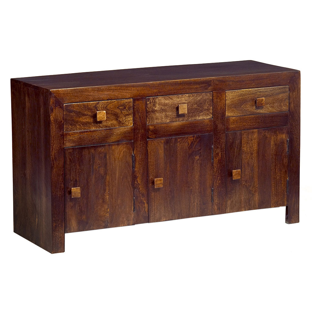 Solid Mango Wood Sideboard With 3 Doors And 3 Drawers - Toko