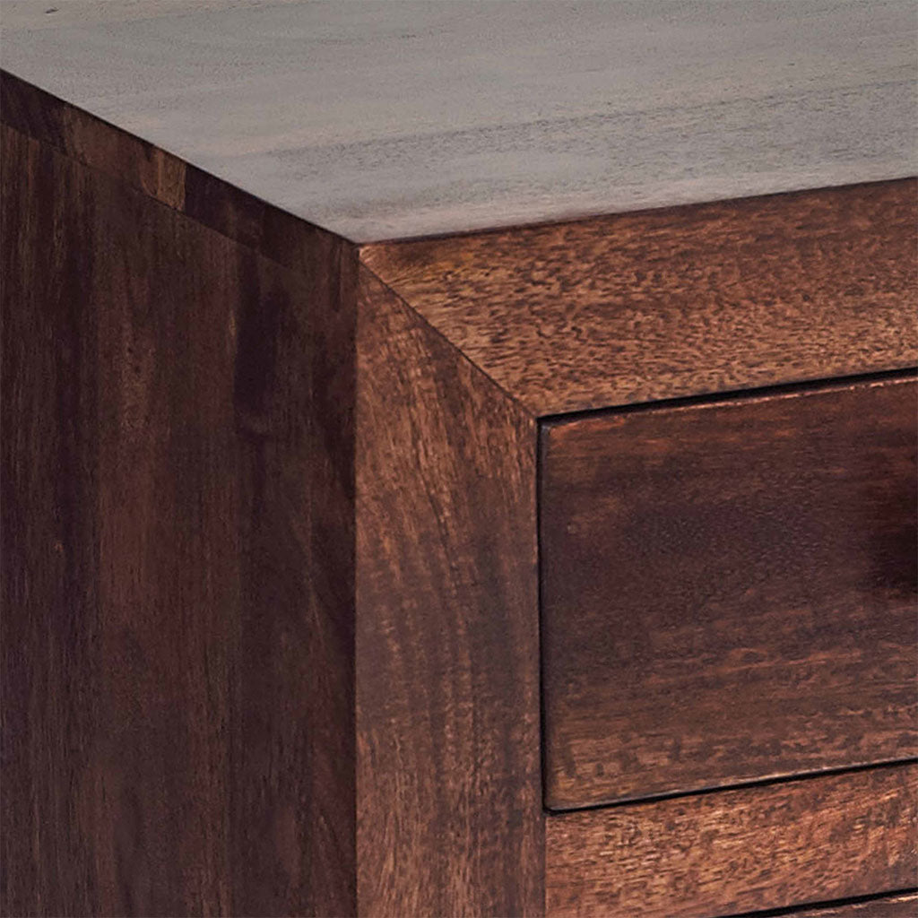 Solid Mango Wood Sideboard With 3 Doors And 3 Drawers - Toko