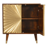 Solid Mango Wood Storage Cabinet With 2 Gold Front Drawers - Manila