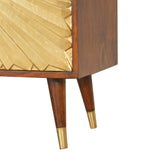 Solid Mango Wood Storage Cabinet With 2 Gold Front Drawers - Manila