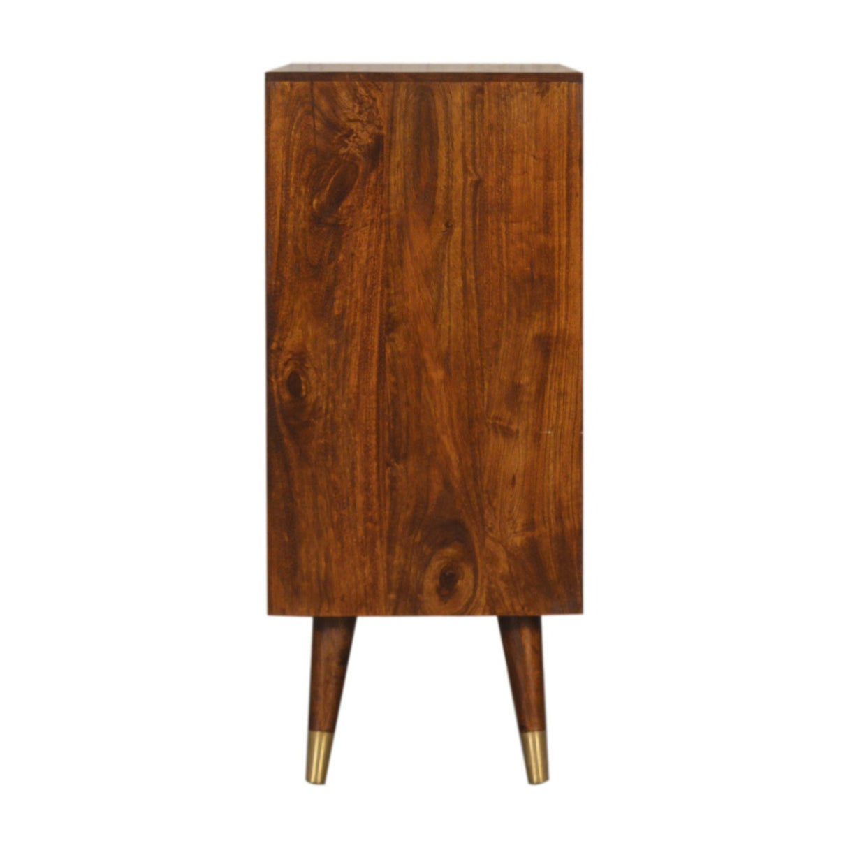Solid Mango Wood Storage Cabinet With 2 Gold Front Drawers - Manila