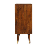 Solid Mango Wood Storage Cabinet With 2 Gold Front Drawers - Manila