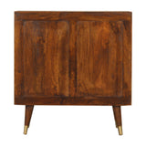 Solid Mango Wood Storage Cabinet With 2 Gold Front Drawers - Manila