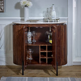 Solid Mango Wood Storage Cabinet With Marble Top - Opal