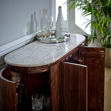 Solid Mango Wood Storage Cabinet With Marble Top - Opal