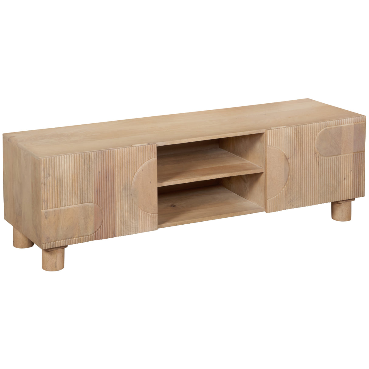 Solid Mango Wood TV Stand With 2 Doors - Austin