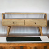 Solid Mango Wood TV Stand With 2 Drawers - Coventry