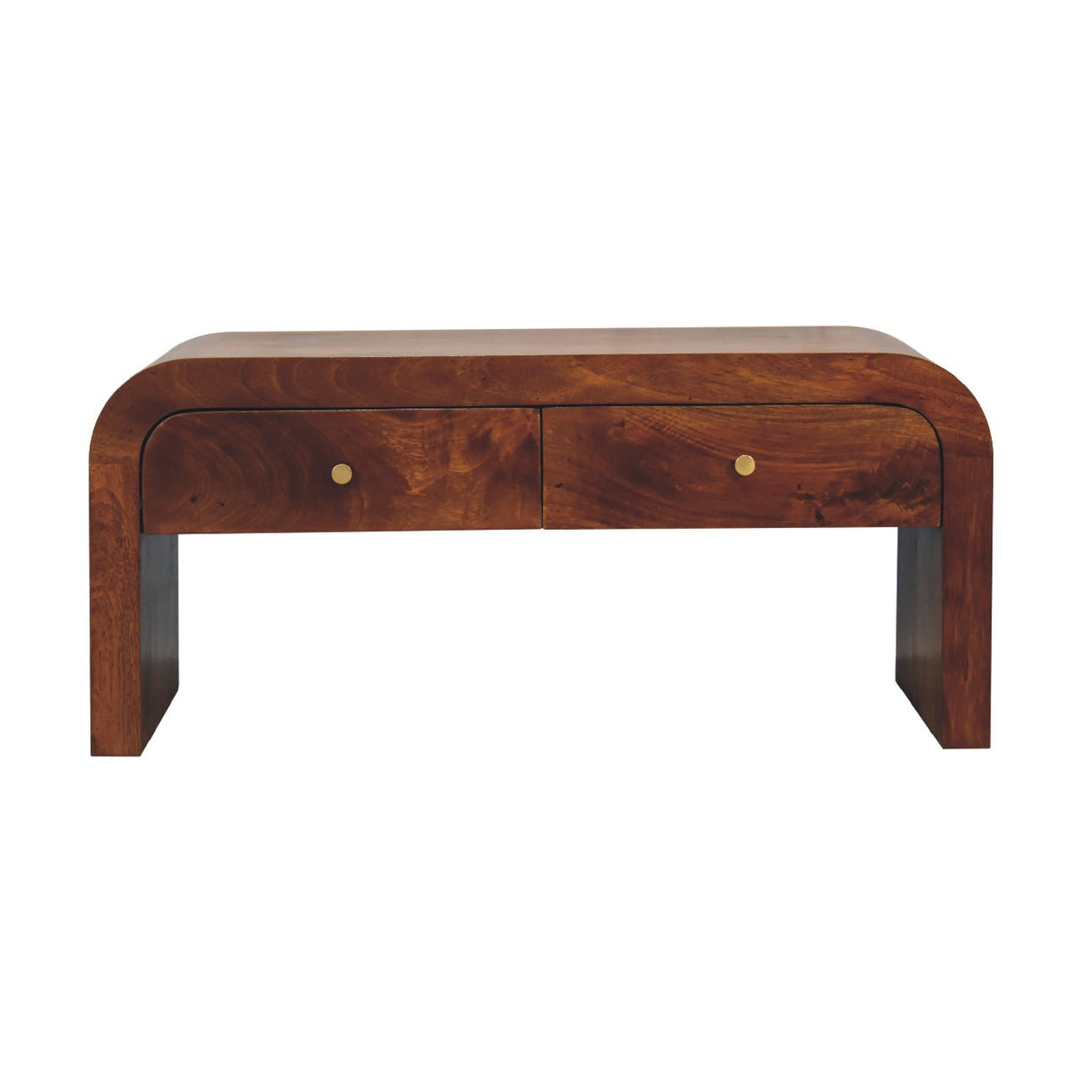 Solid Mango Wood TV Stand With 2 Drawers - Darcy