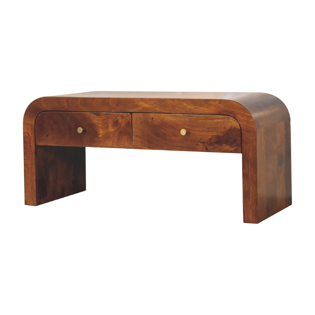 Solid Mango Wood TV Stand With 2 Drawers - Darcy