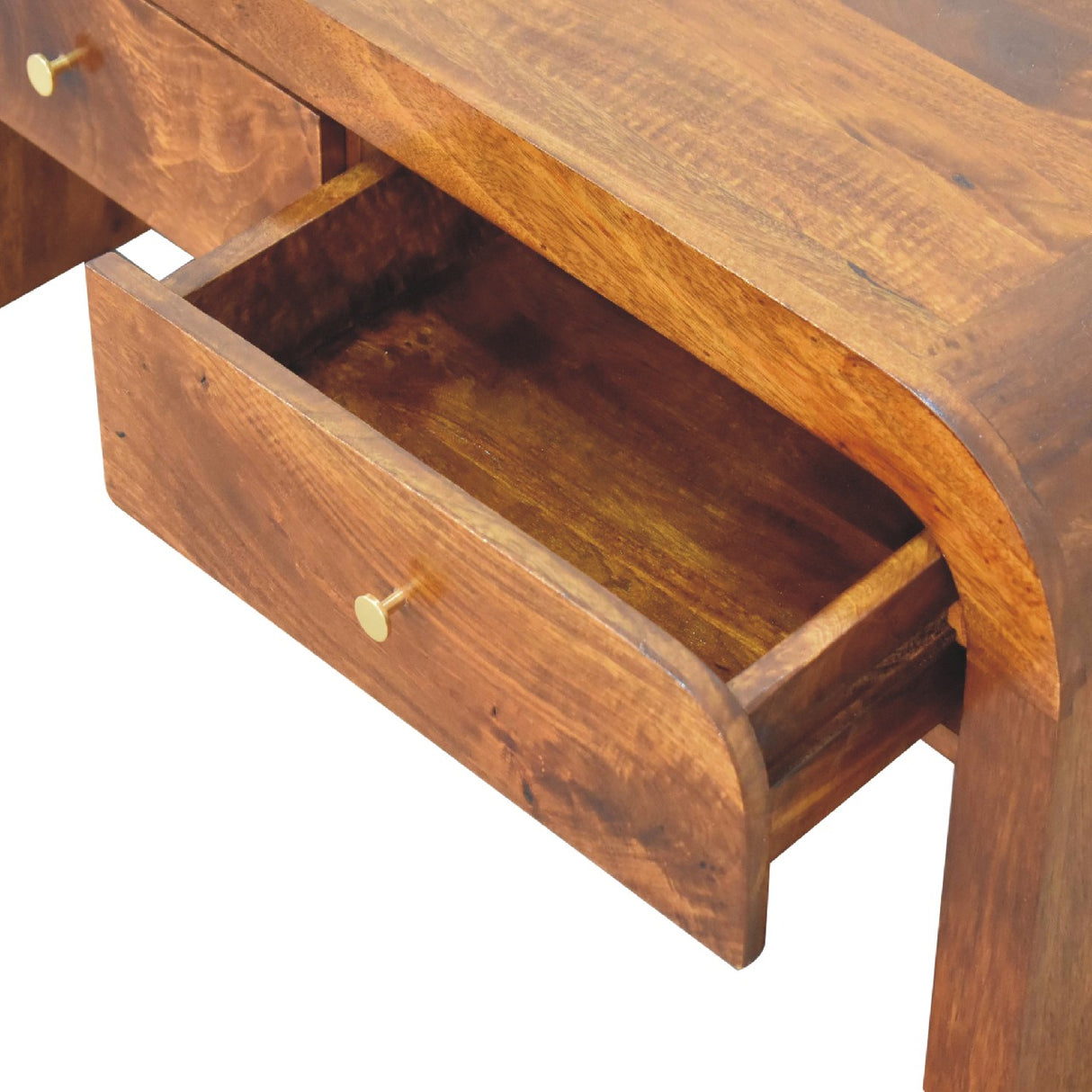 Solid Mango Wood TV Stand With 2 Drawers - Darcy
