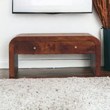 Solid Mango Wood TV Stand With 2 Drawers - Darcy