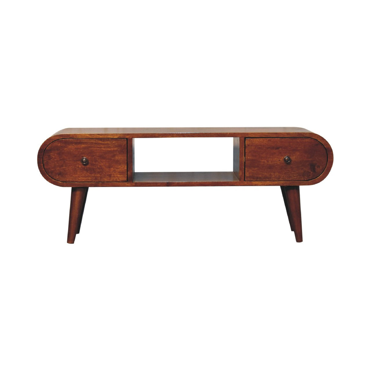 Solid Mango Wood TV Stand With 2 Drawers - London