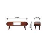 Solid Mango Wood TV Stand With 2 Drawers - London