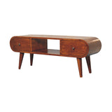 Solid Mango Wood TV Stand With 2 Drawers - London