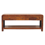 Solid Mango Wood TV Stand With 3 Drawers - Aspen