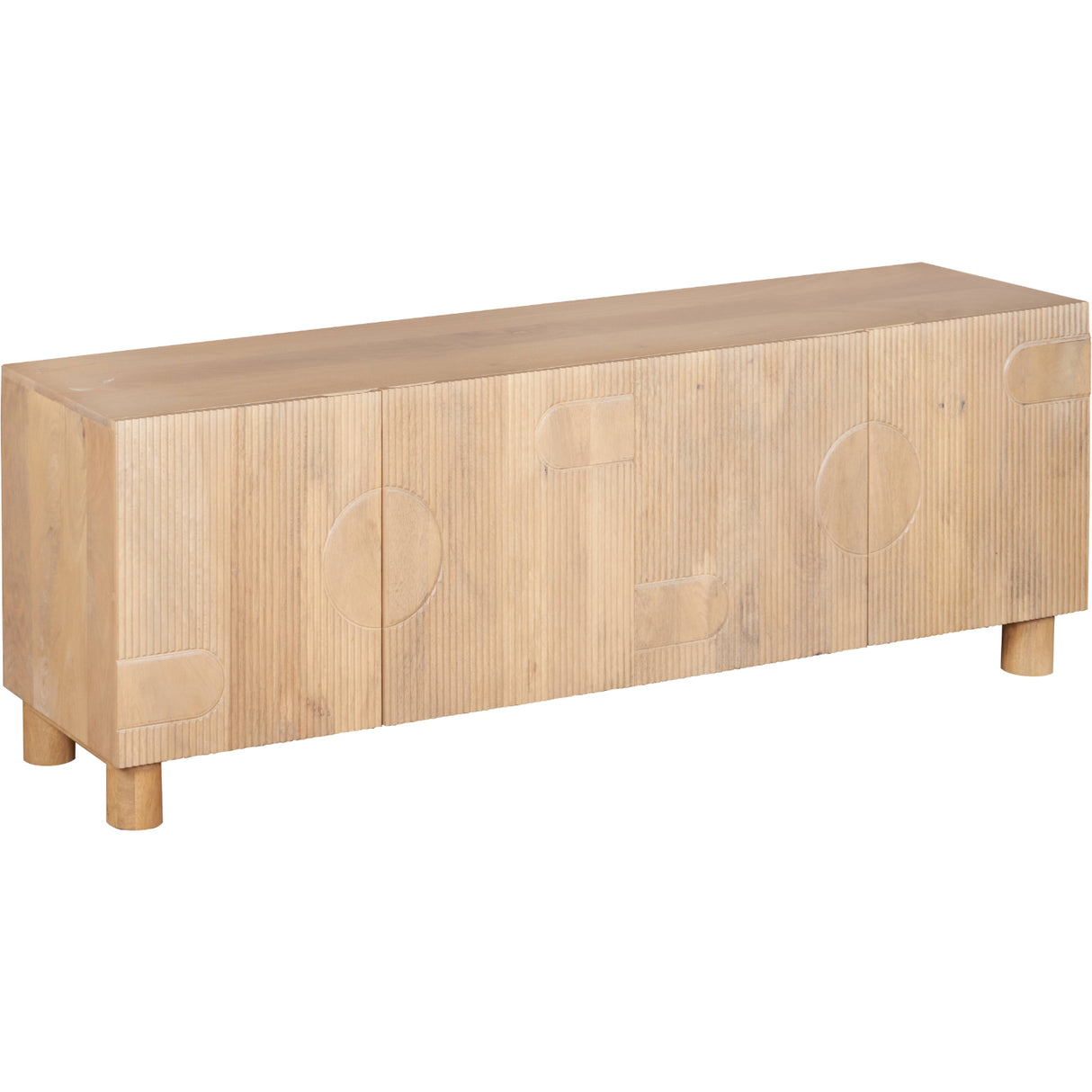 Solid Mango Wood TV Stand With 4 Doors - Austin