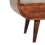 Solid Mango Wood TV Stand Circular With 2 Drawers - Birmingham
