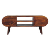 Solid Mango Wood TV Stand Circular With 4 Drawers - Birmingham