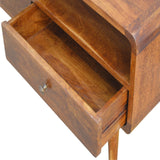 Solid Mango Wood TV Stand Curved With 2 Drawers - Gloucester