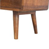 Solid Mango Wood TV Stand Curved With 2 Drawers - Gloucester