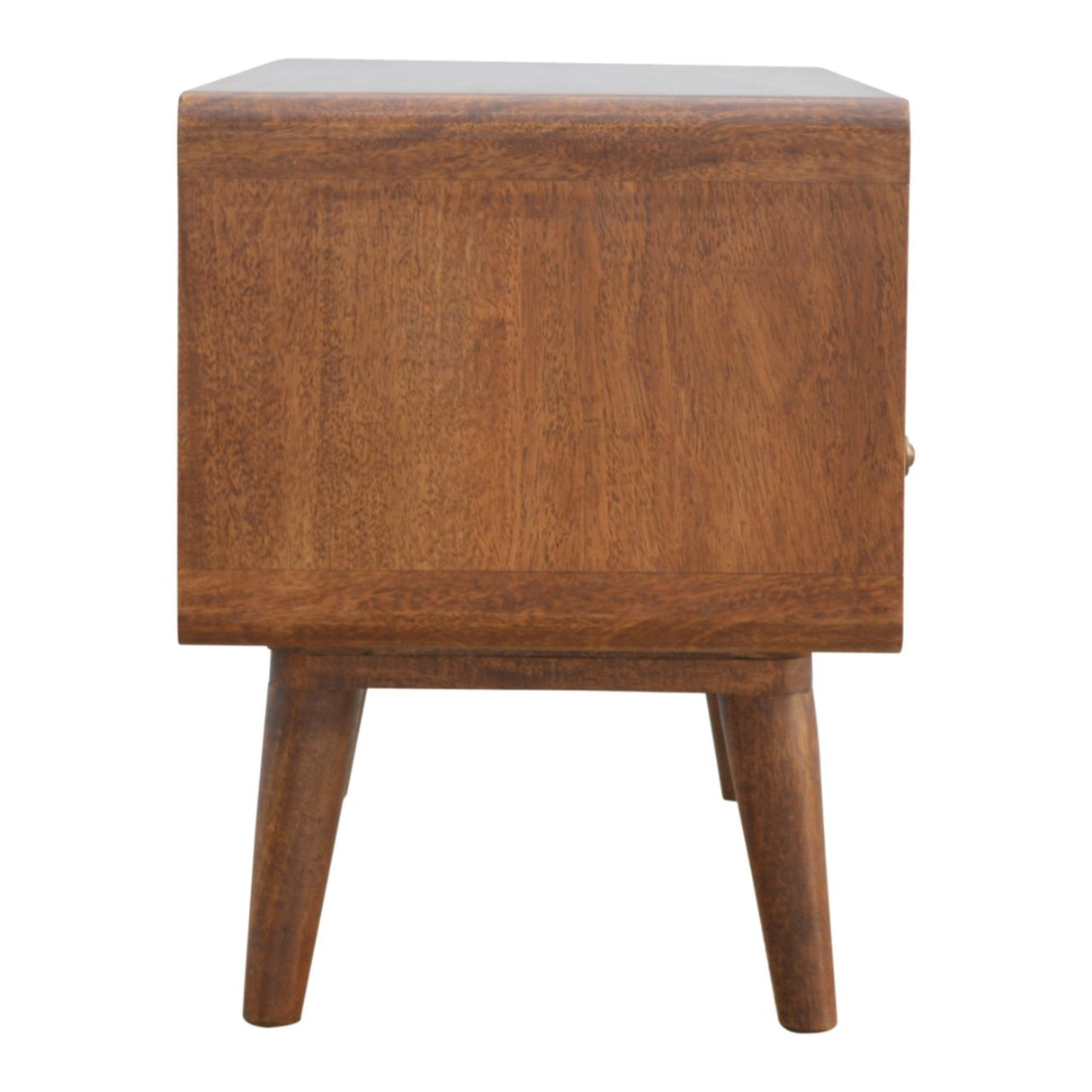 Solid Mango Wood TV Stand Curved With 2 Drawers - Gloucester