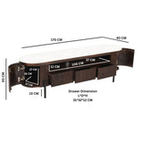 Solid Mango Wood TV Stand With Marble Top - Opal