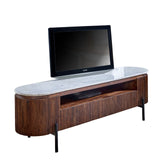 Solid Mango Wood TV Stand With Marble Top - Opal