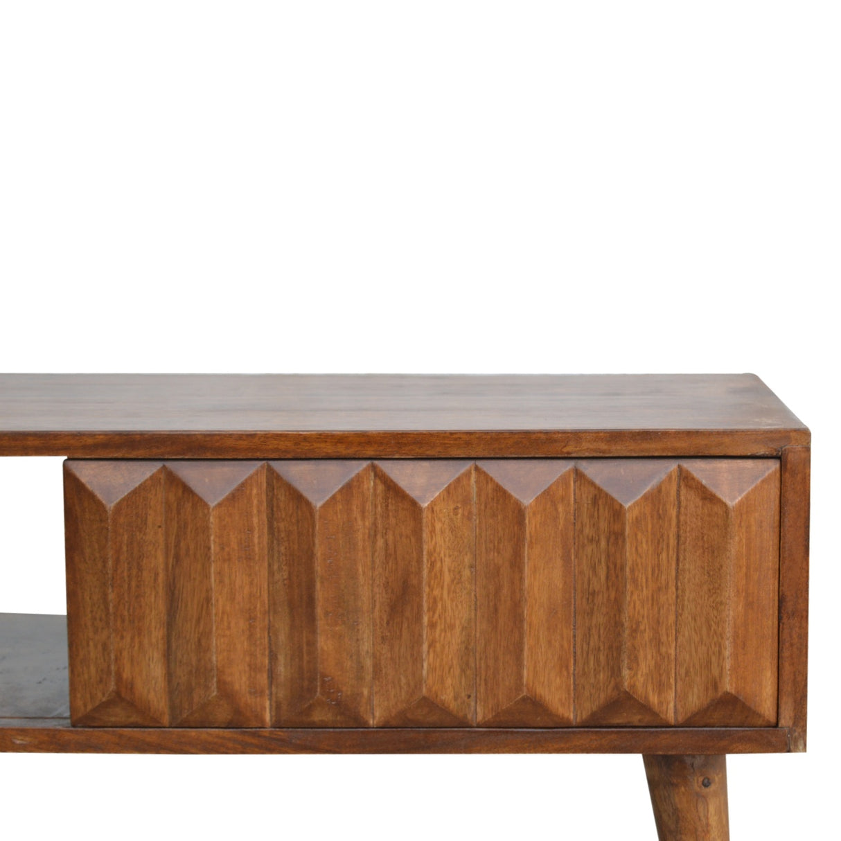 Solid Mango Wood TV Stand Prism With 1 Sliding Door - Birmingham