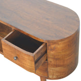 Solid Mango Wood TV Stand Rounded With 4 Drawers - Chester