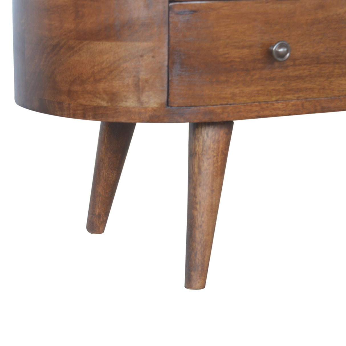 Solid Mango Wood TV Stand Rounded With 4 Drawers - Chester