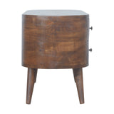 Solid Mango Wood TV Stand Rounded With 4 Drawers - Chester