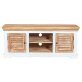 Solid Mango Wood TV Stand With 2 Doors And 2 Shelves - Alfie