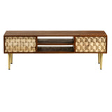 Solid Mango Wood TV Stand With 2 Drawers And 2 Shelves - Edison