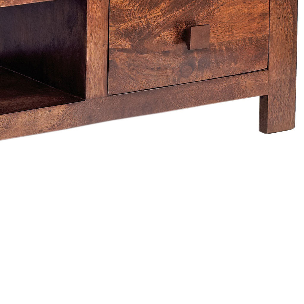 Solid Mango Wood TV Stand With 2 Drawers - Toko