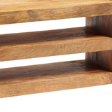Solid Mango Wood TV Stand With 2 Shelves - Toko