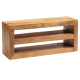 Solid Mango Wood TV Stand With 2 Shelves - Toko