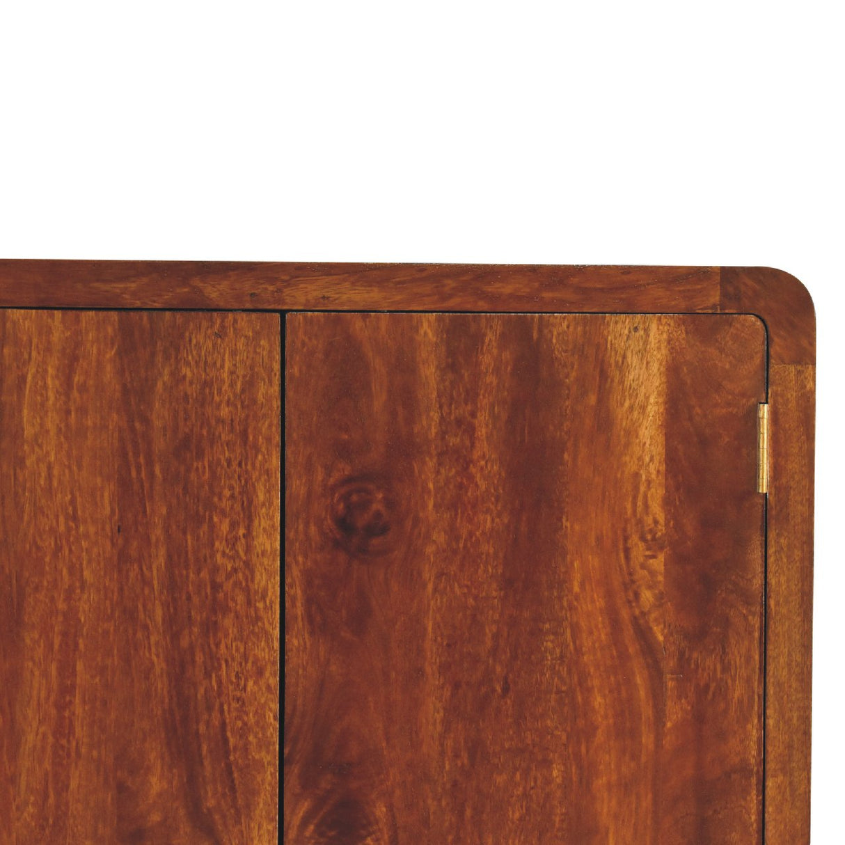 Solid Mango Wood Wardrobe Curved With 2 Doors And 1 Drawer - Gloucester