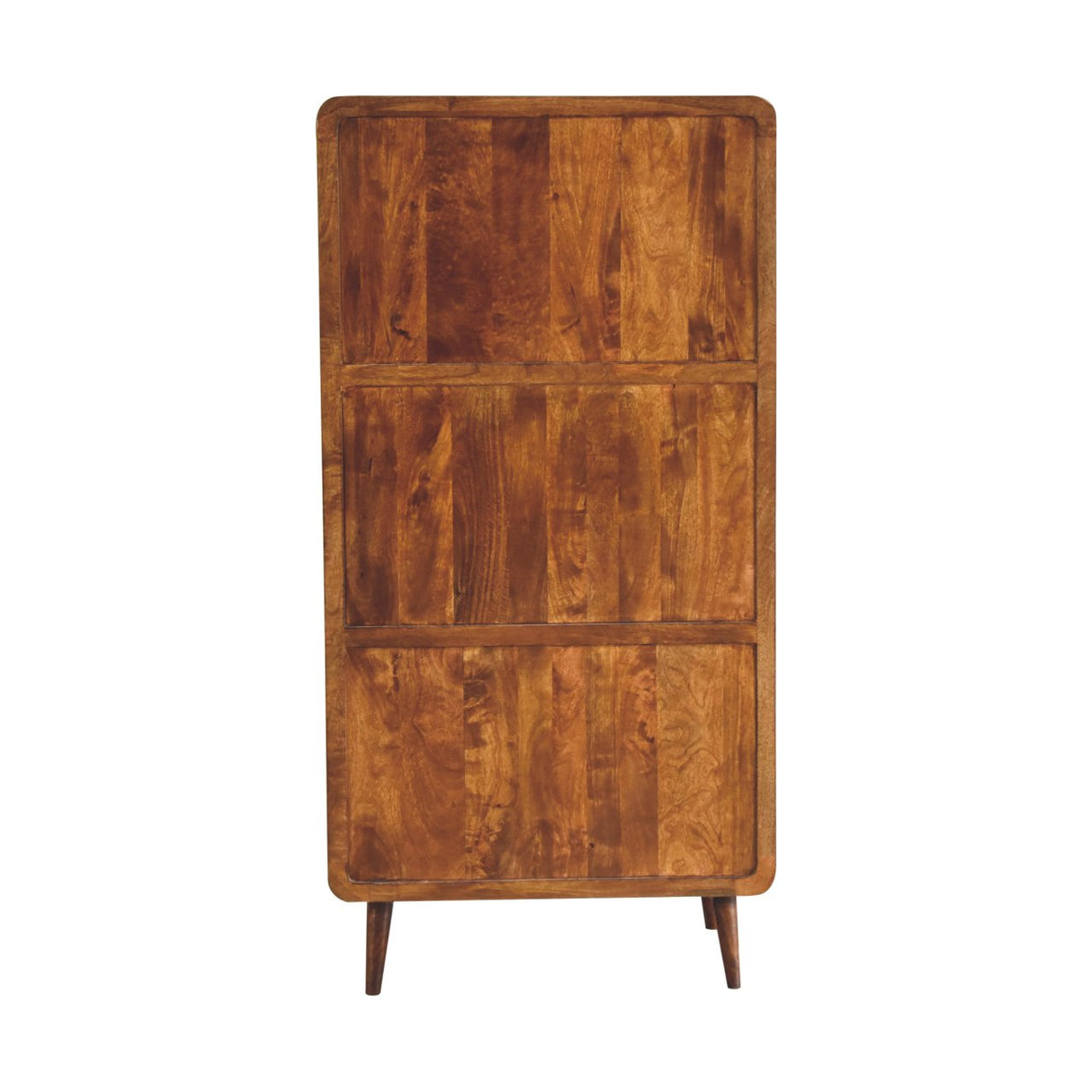 Solid Mango Wood Wardrobe Curved With 2 Doors And 1 Drawer - Gloucester